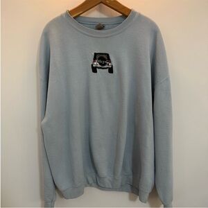 Vintage Embroidered Light Blue Jeep Wrangler Crewneck